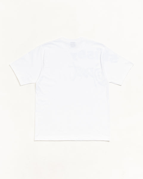 Stussy Sport Tee Unisex Short Sleeve In White, back view