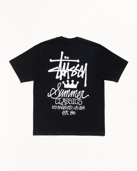 Black unisex short sleeve cotton tee with bold white back graphic