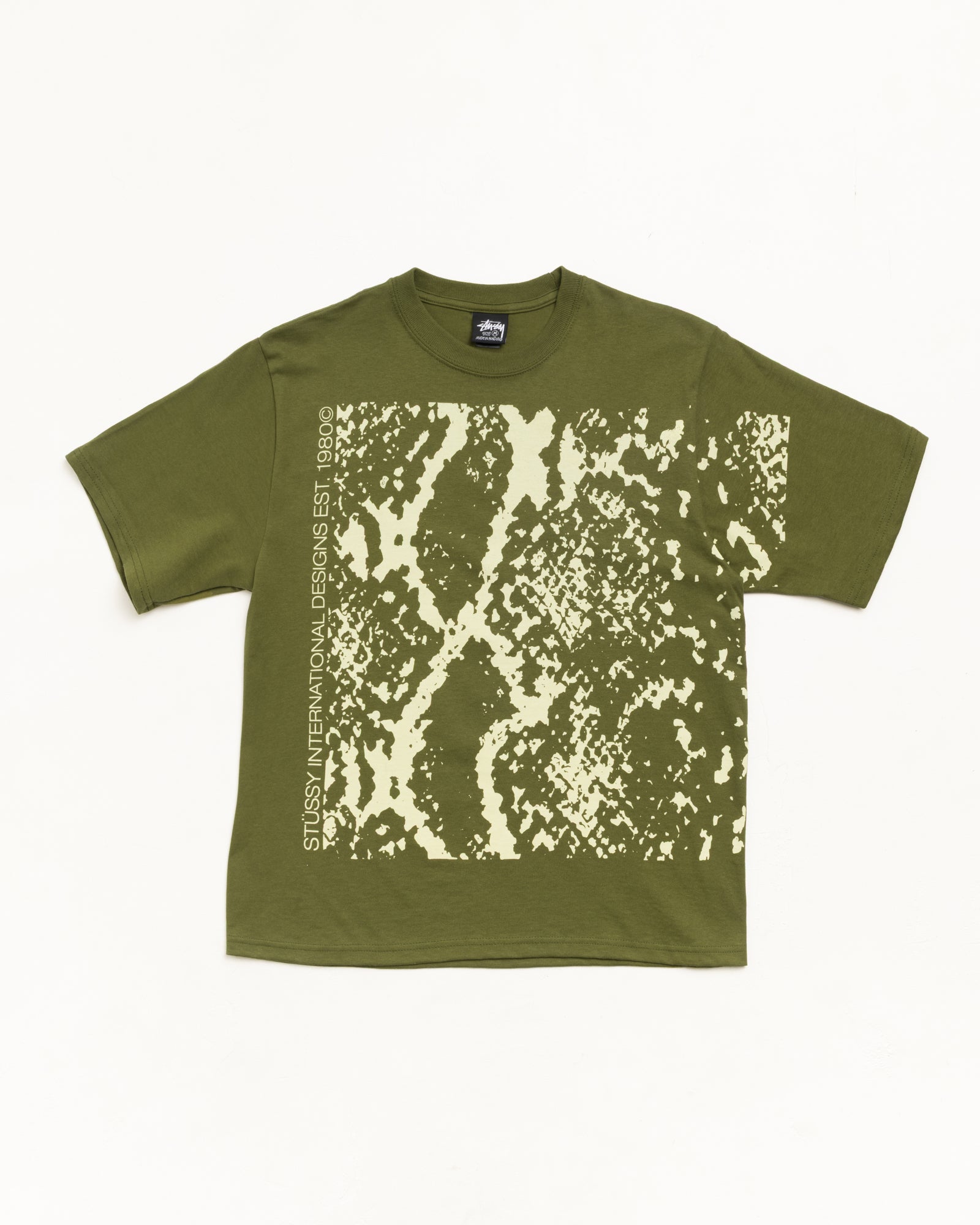 Snakeskin Tee Unisex Short Sleeve In Olive
