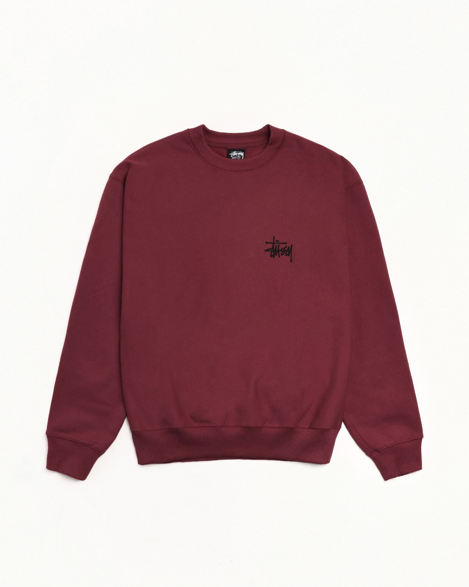 Basic Stussy Crew Mens Long Sleeve In Wine