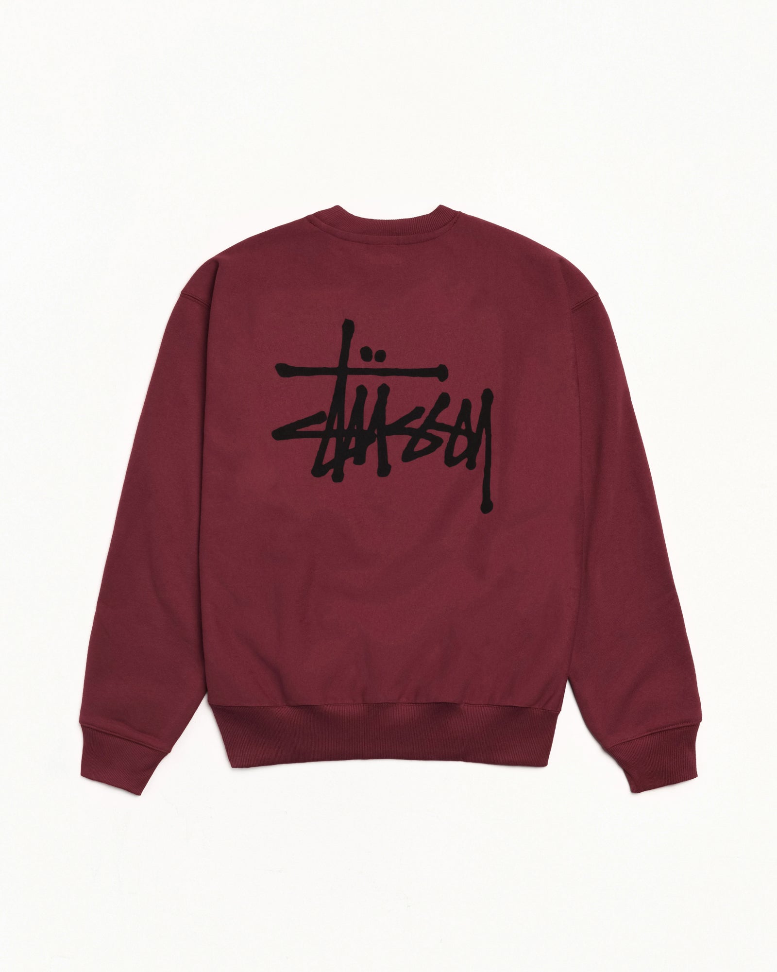 Basic Stussy Crew Mens Long Sleeve In Wine