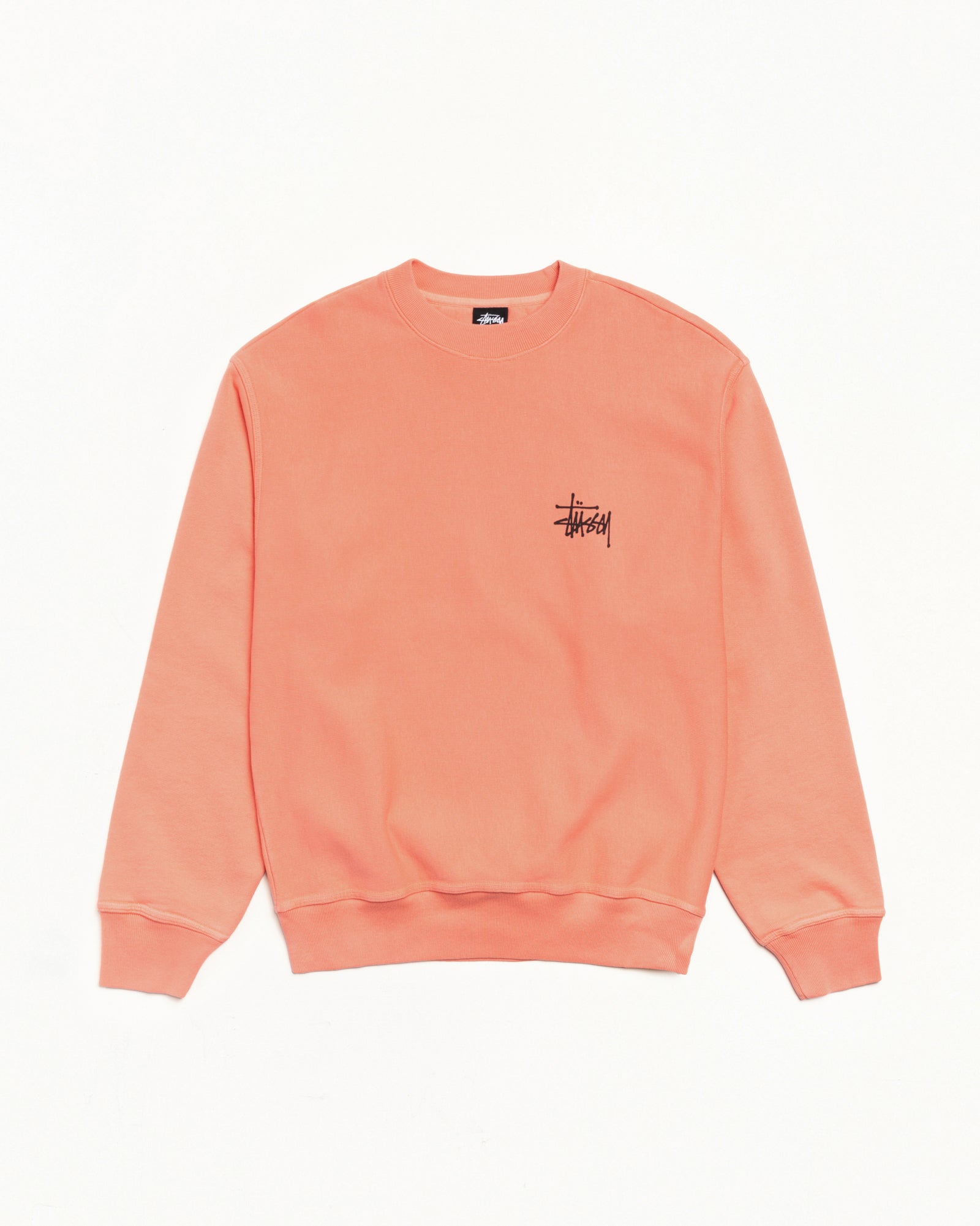 Basic Stussy Pig. Dyed Crew Mens Long Sleeve In Sherbert