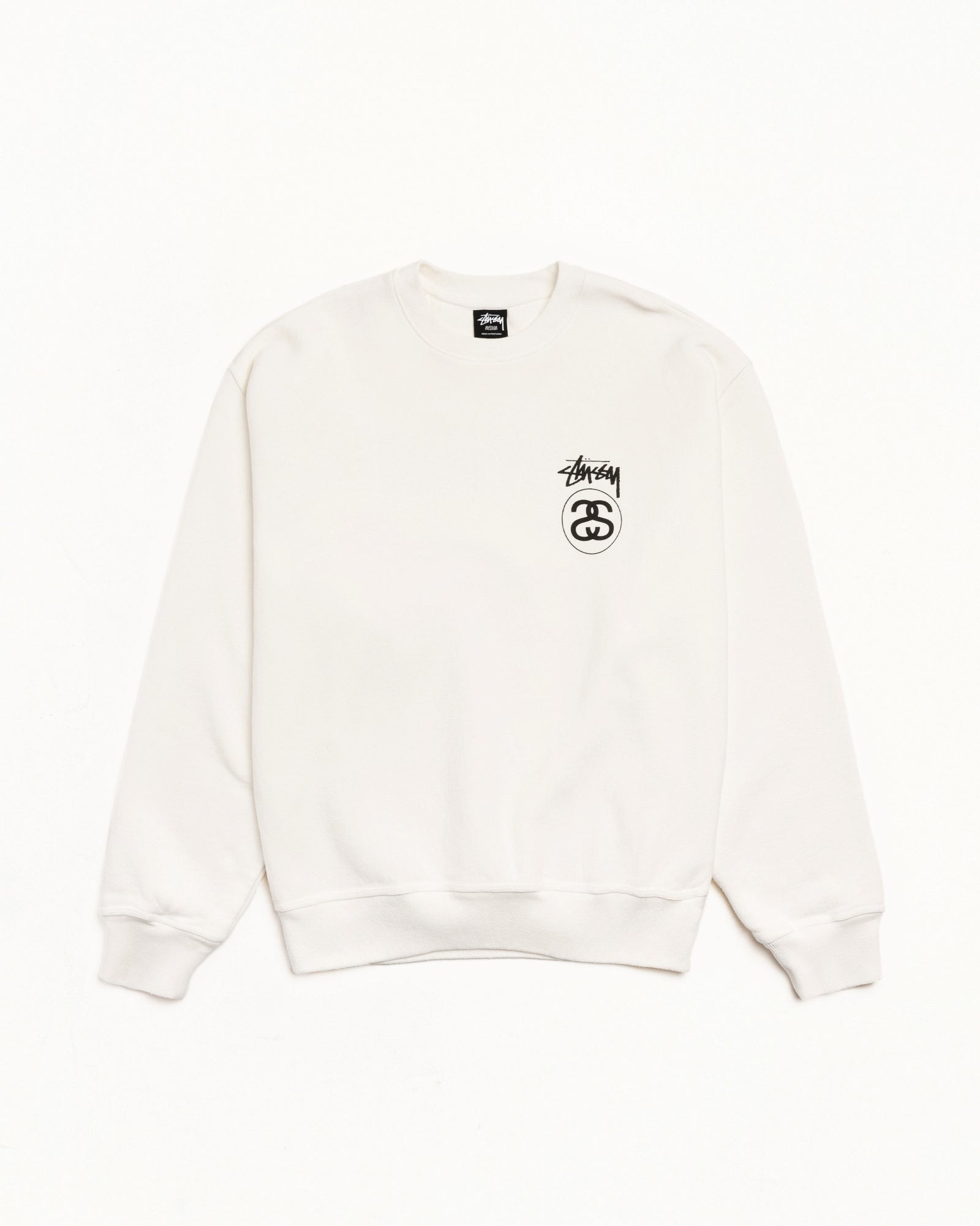 Stock Link Pig. Dyed Crew Mens Long Sleeve In Natural