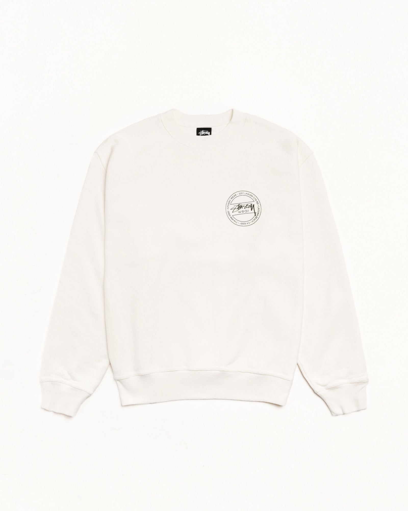 Stussy Wear Pig. Dyed Crew Mens Long Sleeve In Natural