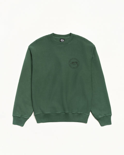 Stussy Wear Pig. Dyed Crew Mens Long Sleeve In Pine
