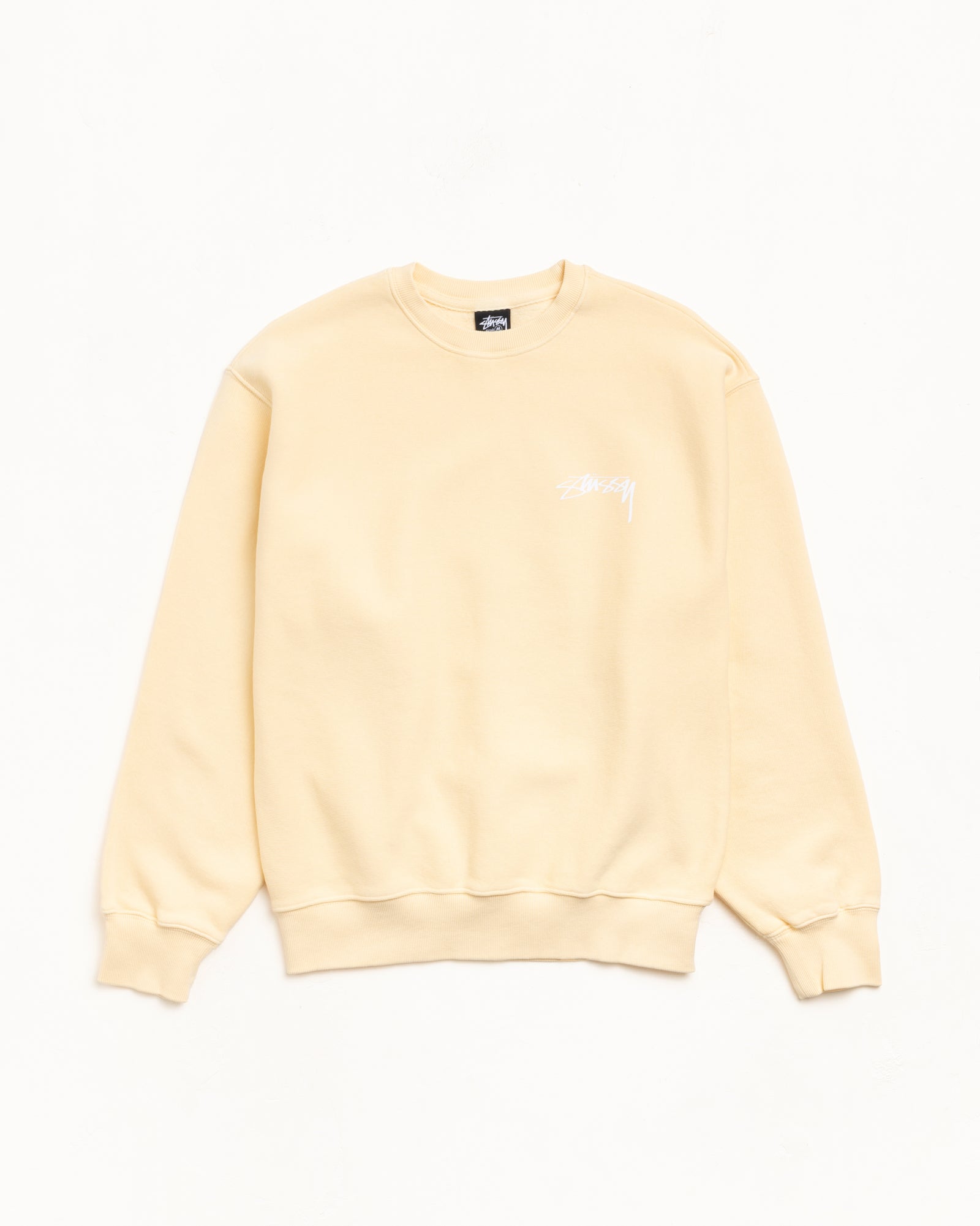 Skate Stack Gar. Dyed Crew Mens Long Sleeve In Gold