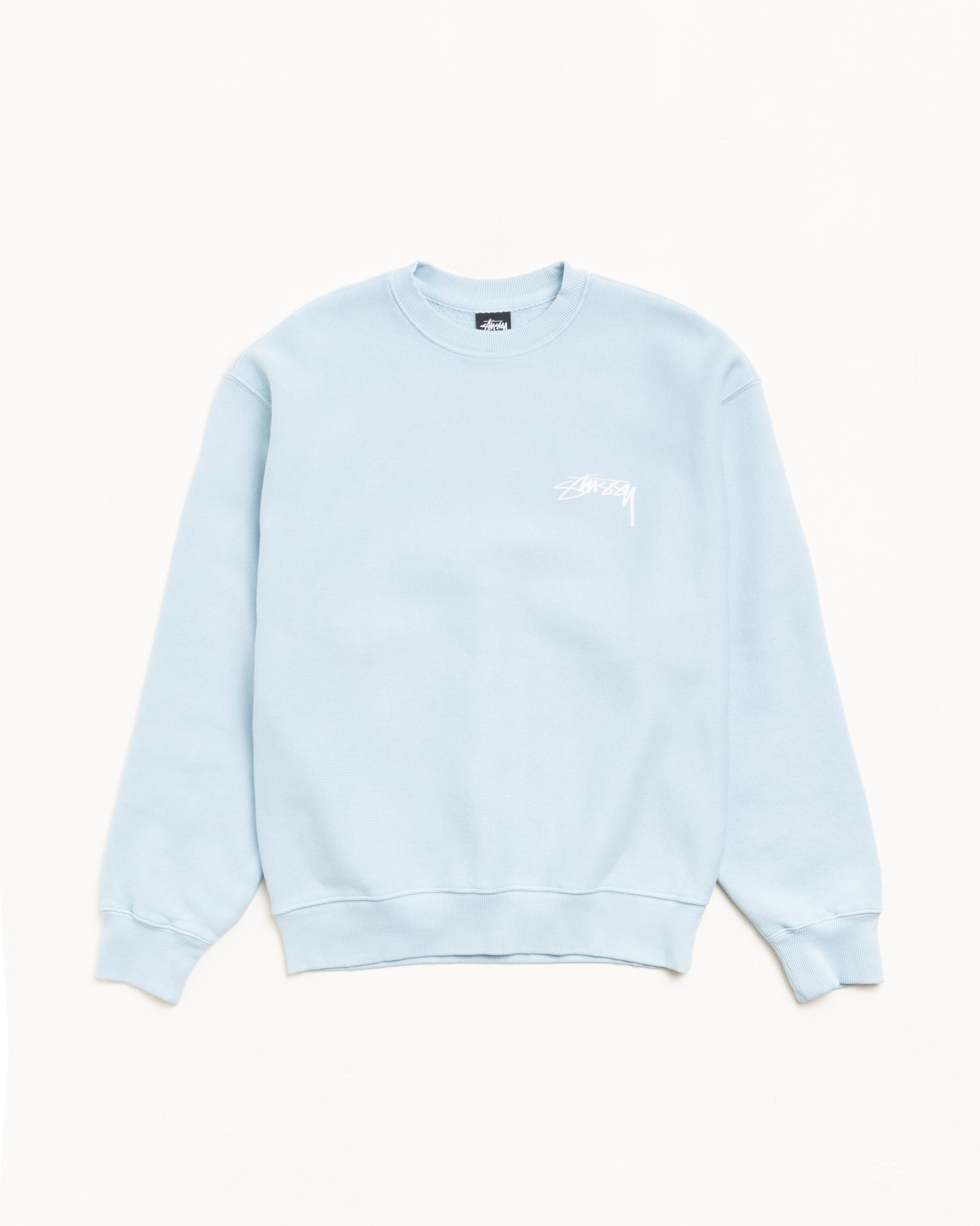 Skate Stack Gar. Dyed Crew Mens Long Sleeve In Sky Blue