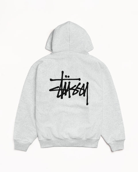 Basic Stussy Hood Mens Long Sleeve In Ash Heather