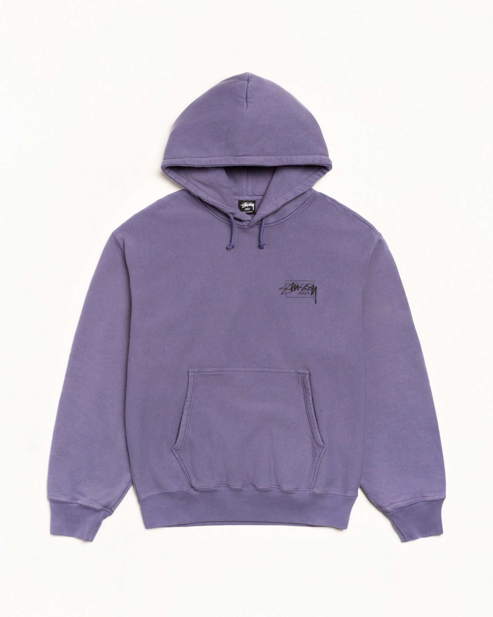 Modern Age Pig. Dyed Hood Mens Long Sleeve In Grape