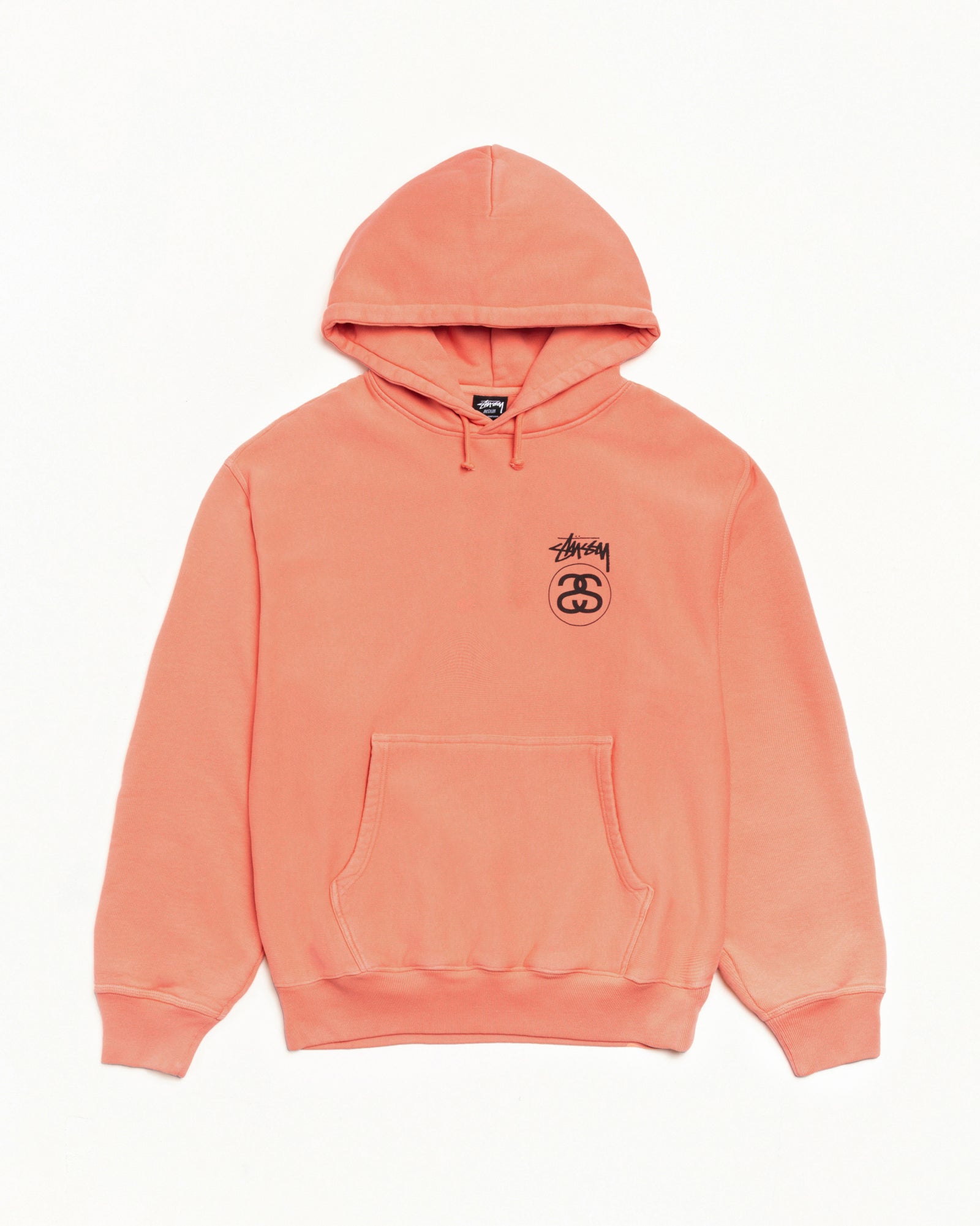 Stock Link Pig. Dyed Hood Mens Long Sleeve In Sherbert