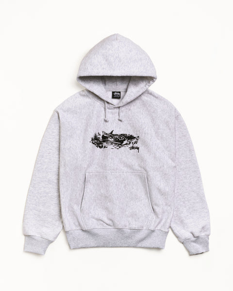 Fawn Hood Mens Long Sleeve In Ash Heather