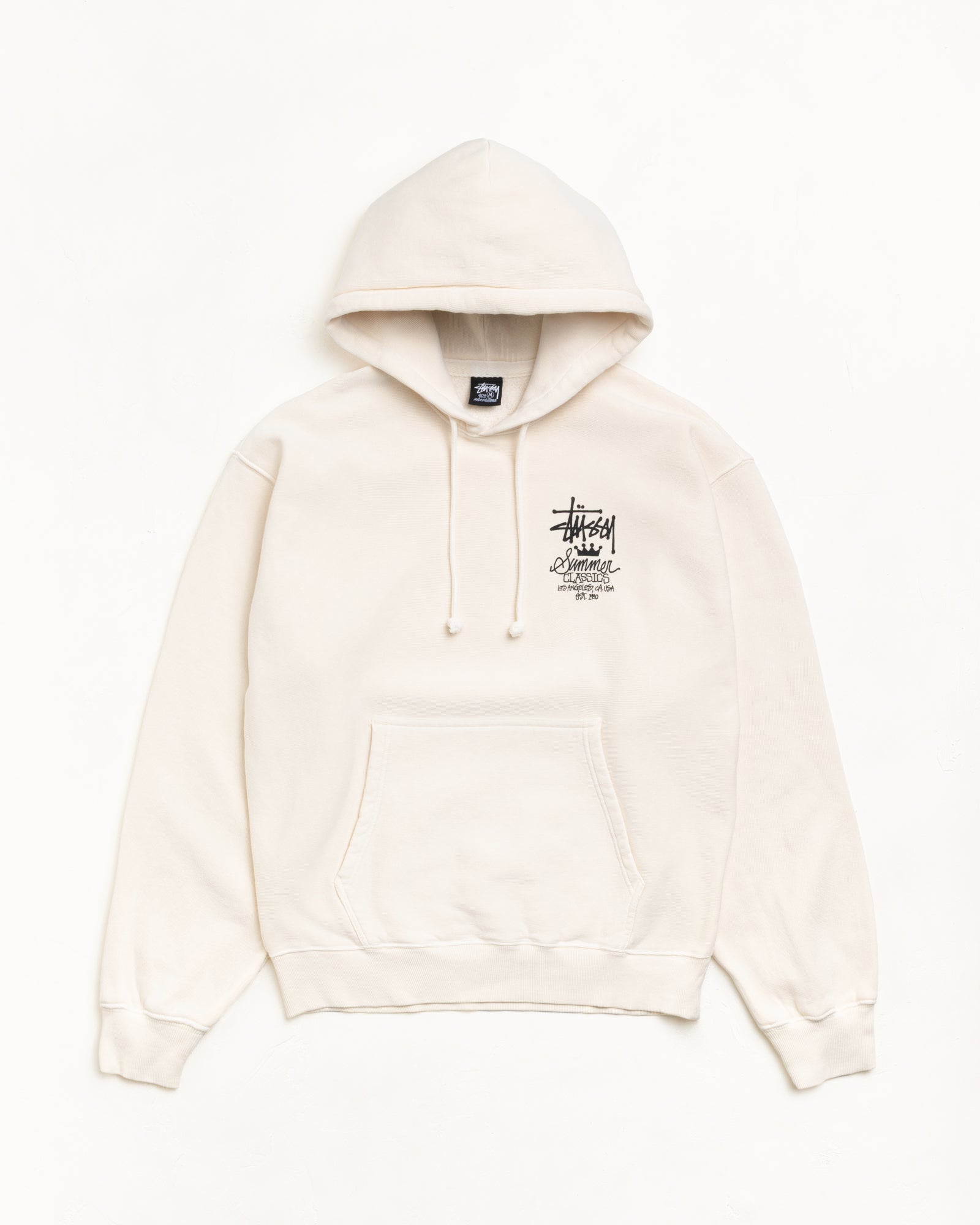 Summer Classics Garment Dyed Unisex Hoodie Long Sleeve In Bone