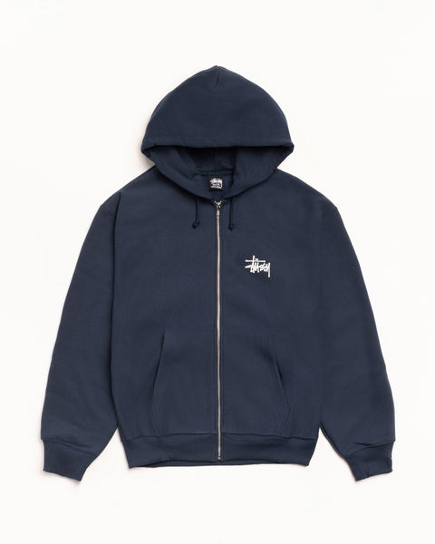 Basic Stüssy Zip Hoodie – Navy | Sweats | Stüssy UK