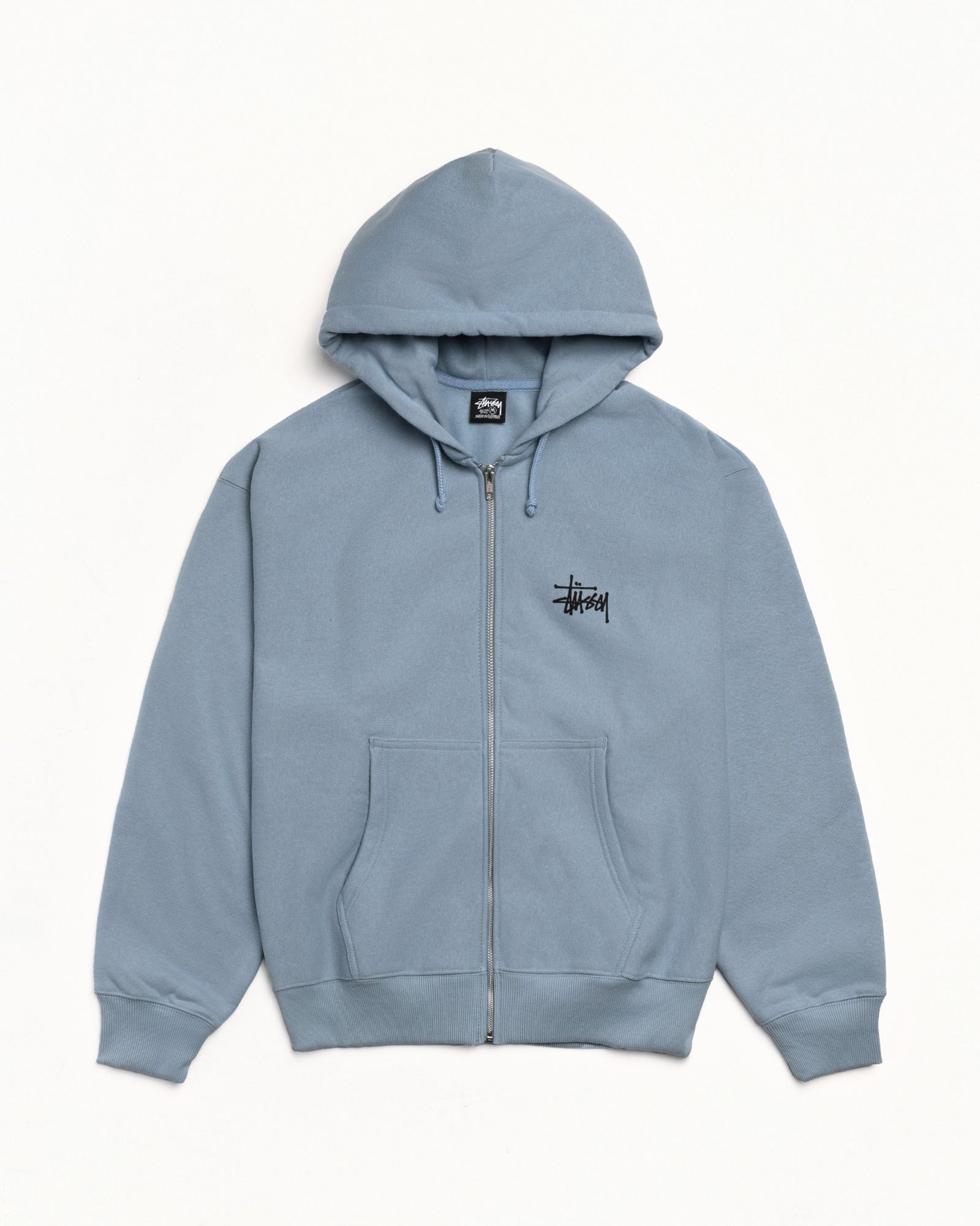 Basic Stussy Zip Hood Mens Long Sleeve In Slate