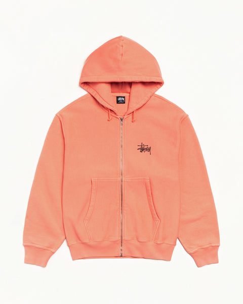 Basic Stussy Pig Dyed Zip Hood Mens Long Sleeve In Sherbert