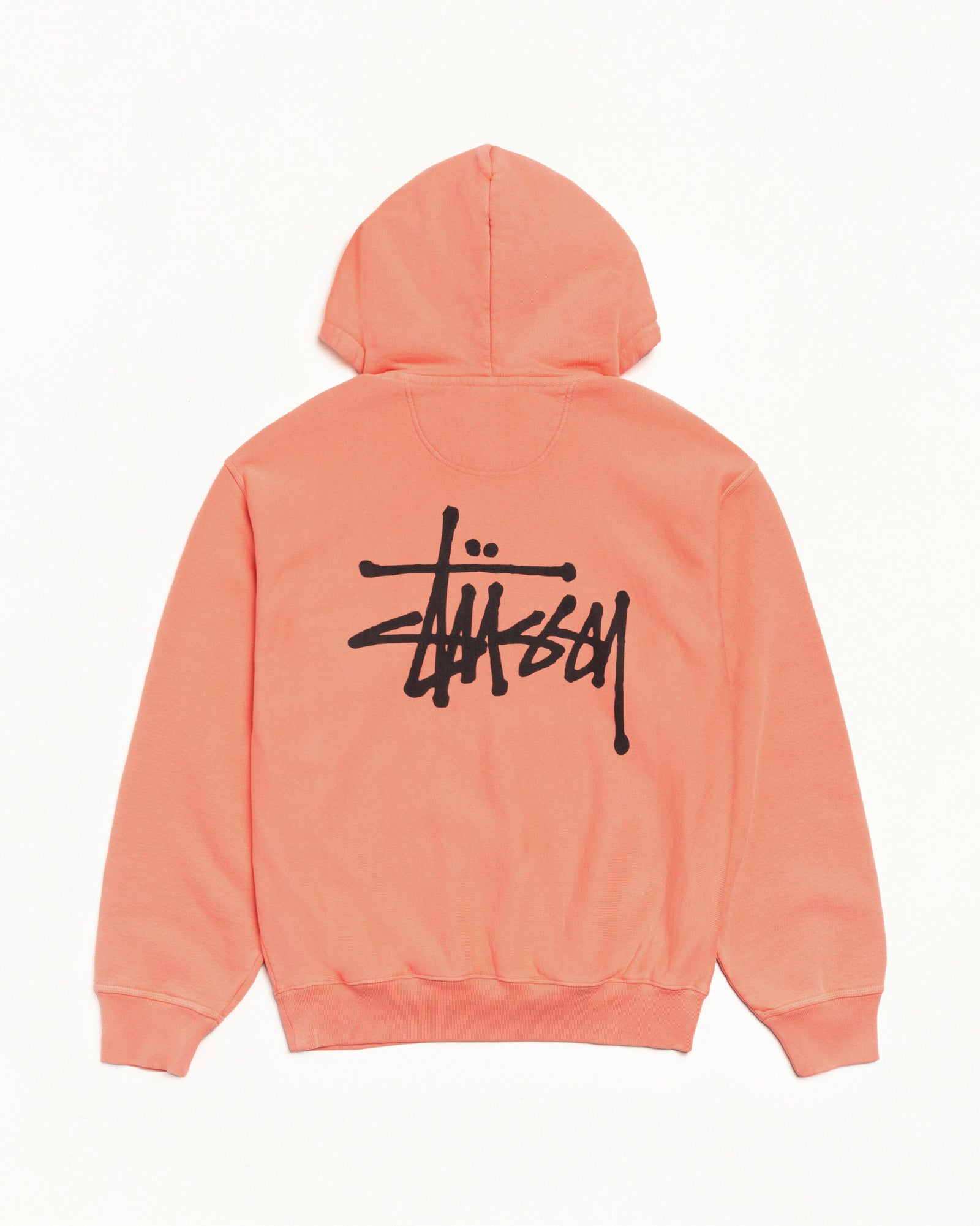 Basic Stüssy Zip Hoodie Pigment Dyed – Sherbert | Tee & Sweats
