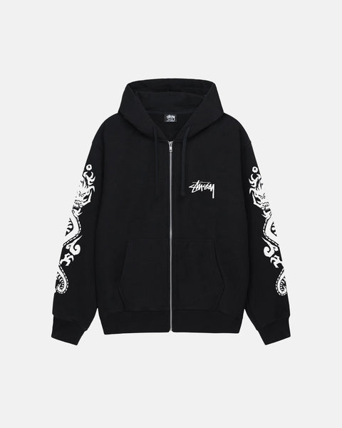 Dragons Zip Hoodie in black – Stüssy UK