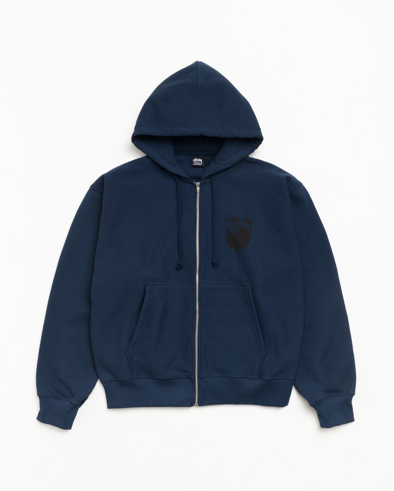 8 Ball Zip Hood Unisex Long Sleeve In Navy