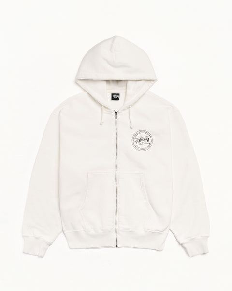 Stussy Wear Pig. Dyed Zip Hood Mens Long Sleeve In Natural