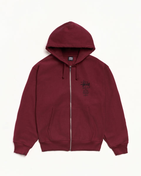 Swim Out Zip Hood Mens Long Sleeve In Wine