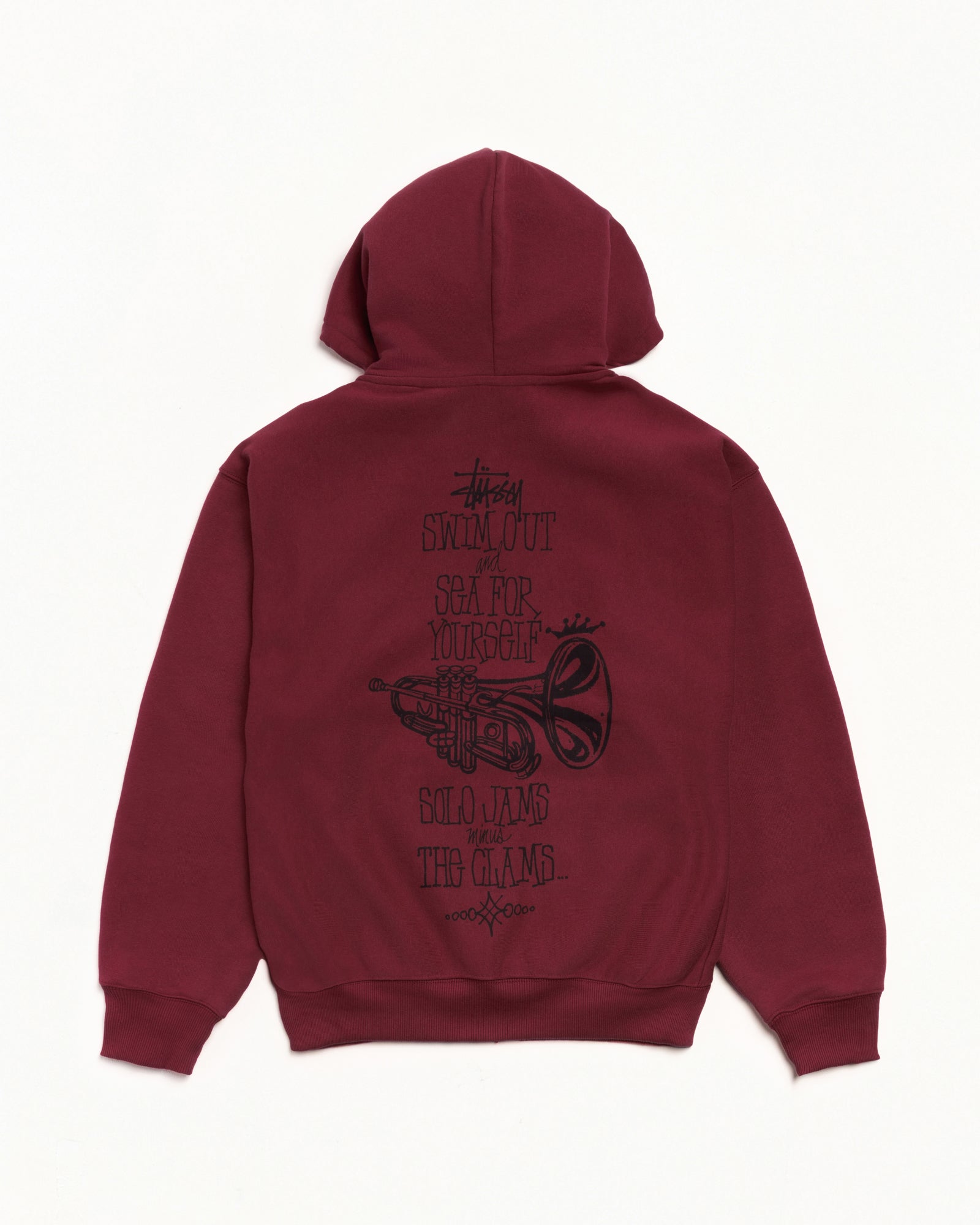 Swim Out Zip Hood Mens Long Sleeve In Wine