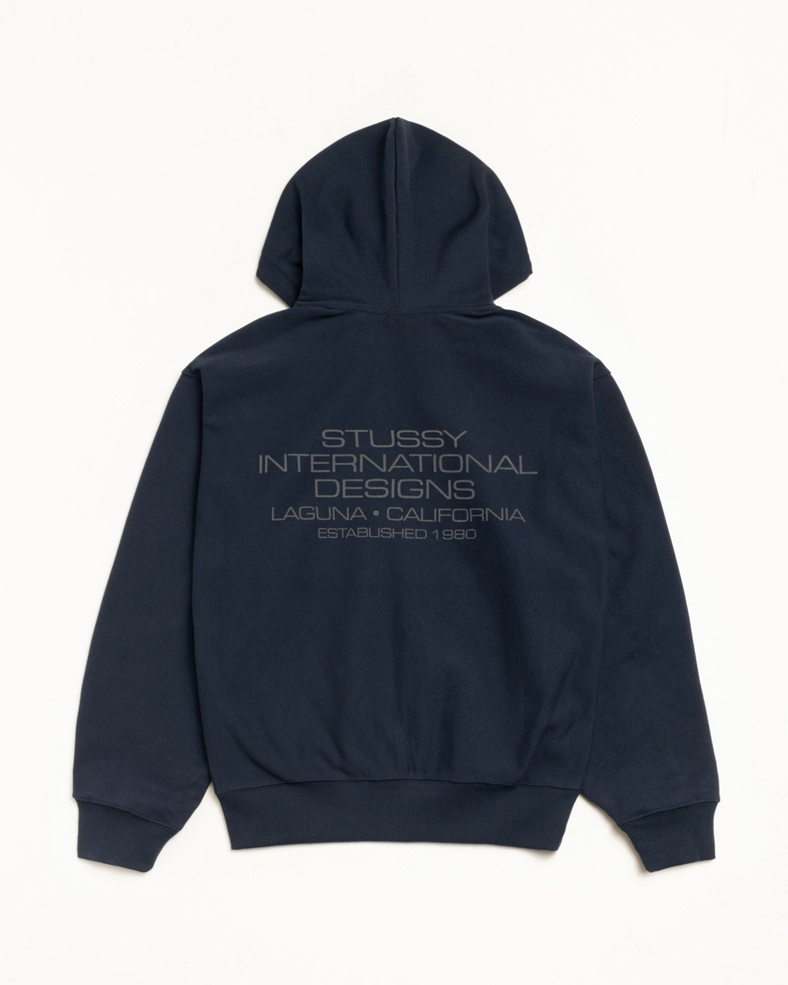 International Designs Zip Hood Mens Long Sleeve In Navy