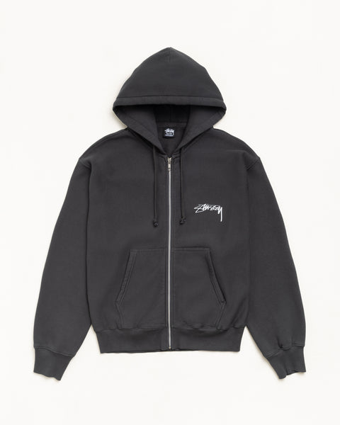 Skate Stack Zip Hoodie Pigment Dyed – Faded Black | Sweats | Stüssy UK