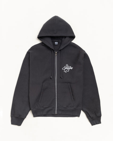 Surf Size Zip Hoodie – Faded Black | Sweats | Stüssy UK