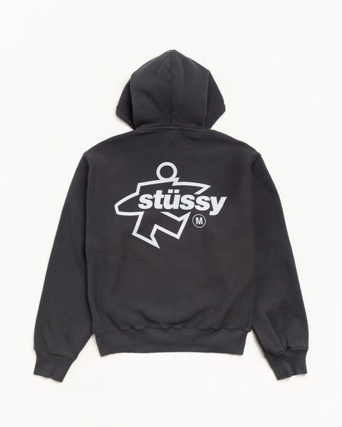 Surf Size Gar. Dyed Zip Hood Mens Long Sleeve In Faded Black