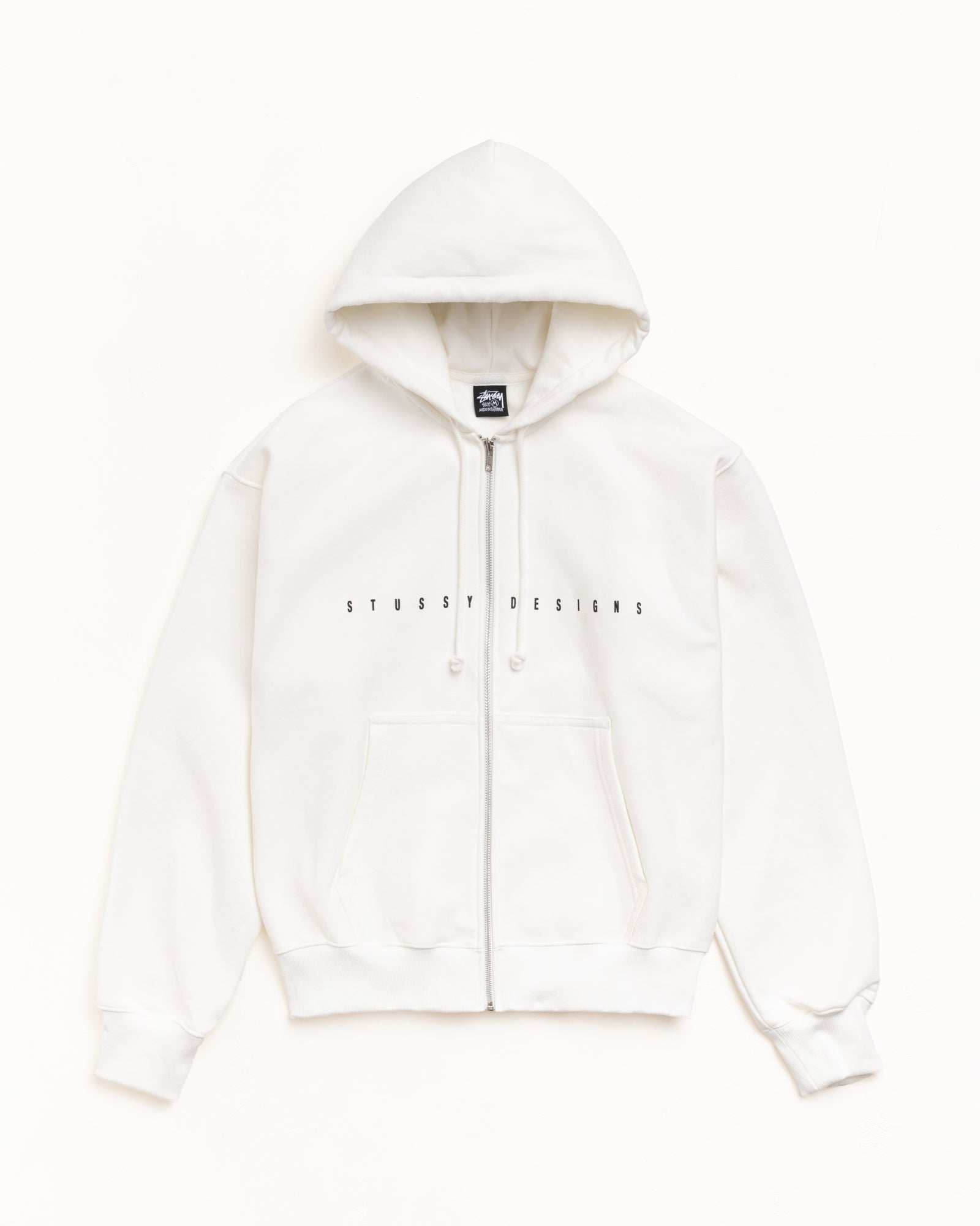 S Box Zip Hood Mens Long Sleeve In Off White