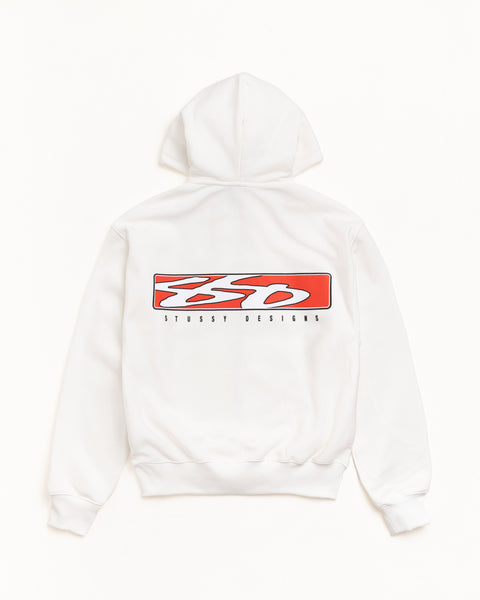 S Box Zip Hood Mens Long Sleeve In Off White