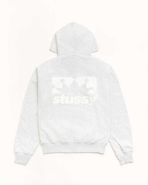 Box Crown Zip Hood Mens Long Sleeve In Ash Heather