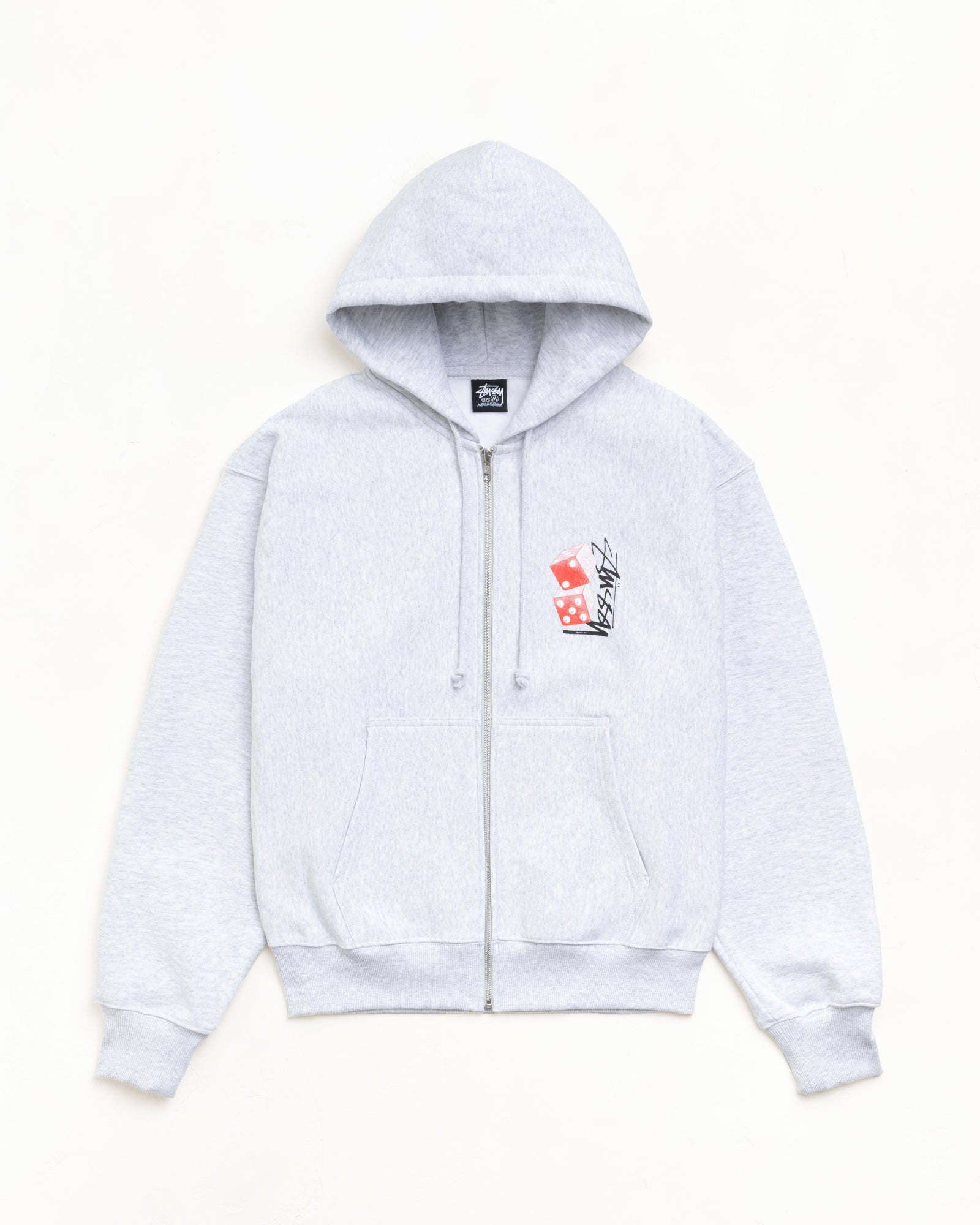 Tall Dice Zip Hood Mens Long Sleeve In Ash Heather