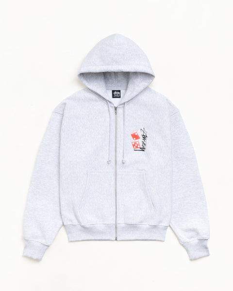 Tall Dice Zip Hood Mens Long Sleeve In Ash Heather