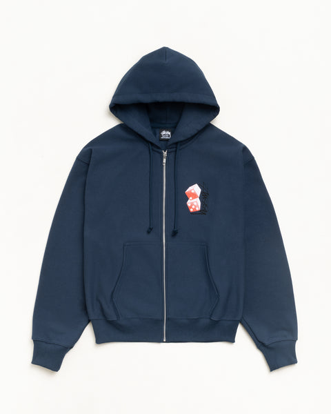 Tall Dice Zip Hoodie – Navy | Sweats | Stüssy UK
