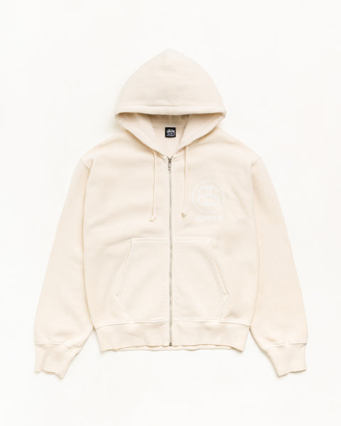 Link Sport Gar. Dyed Zip Hood Unisex Long Sleeve In Bone