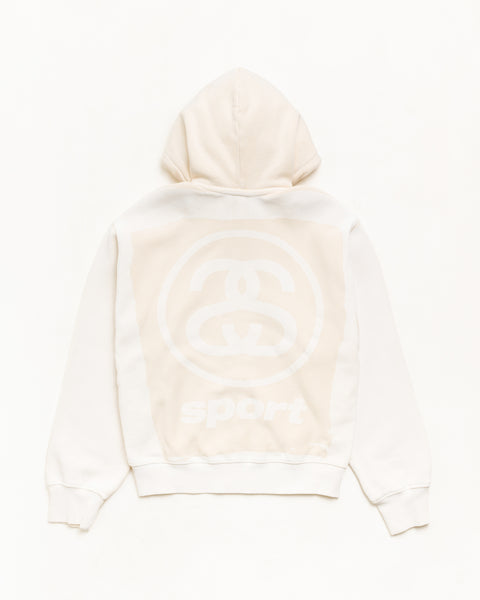 Link Sport Gar. Dyed Zip Hood Unisex Long Sleeve In Bone