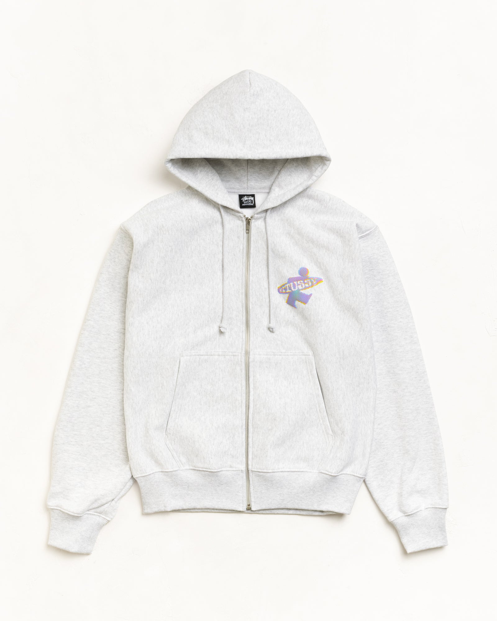 Dot Surf Zip Hood Unisex Long Sleeve In Ash Heather