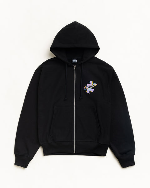 Dot Surf Zip Hood Unisex Long Sleeve In Black