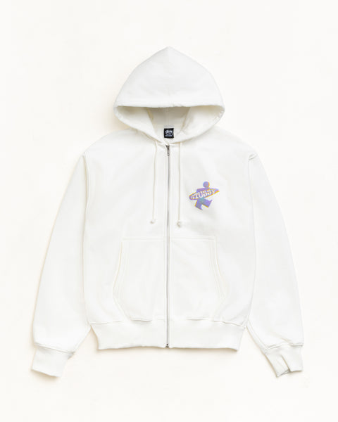 Dot Surf Zip Hood Unisex Long Sleeve In Off White