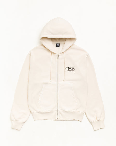 Beach Roots Gar. Dyed Zip Hood Unisex Long Sleeve In Bone