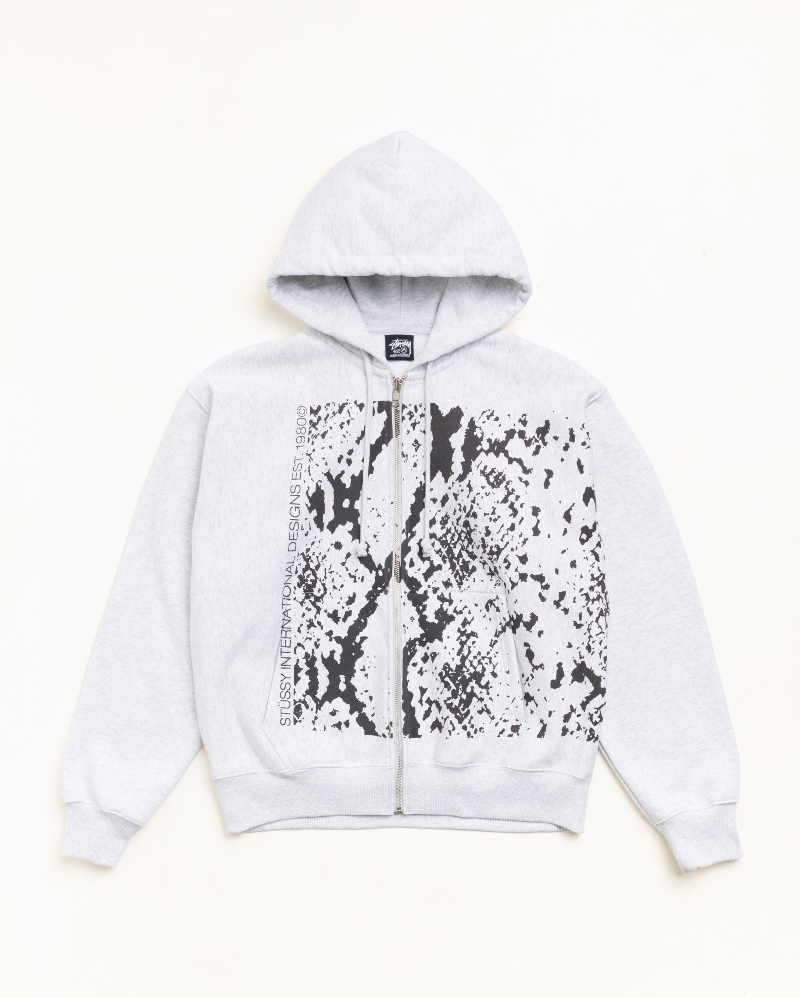 Snakeskin Zip Hood Unisex Long Sleeve In Ash Heather