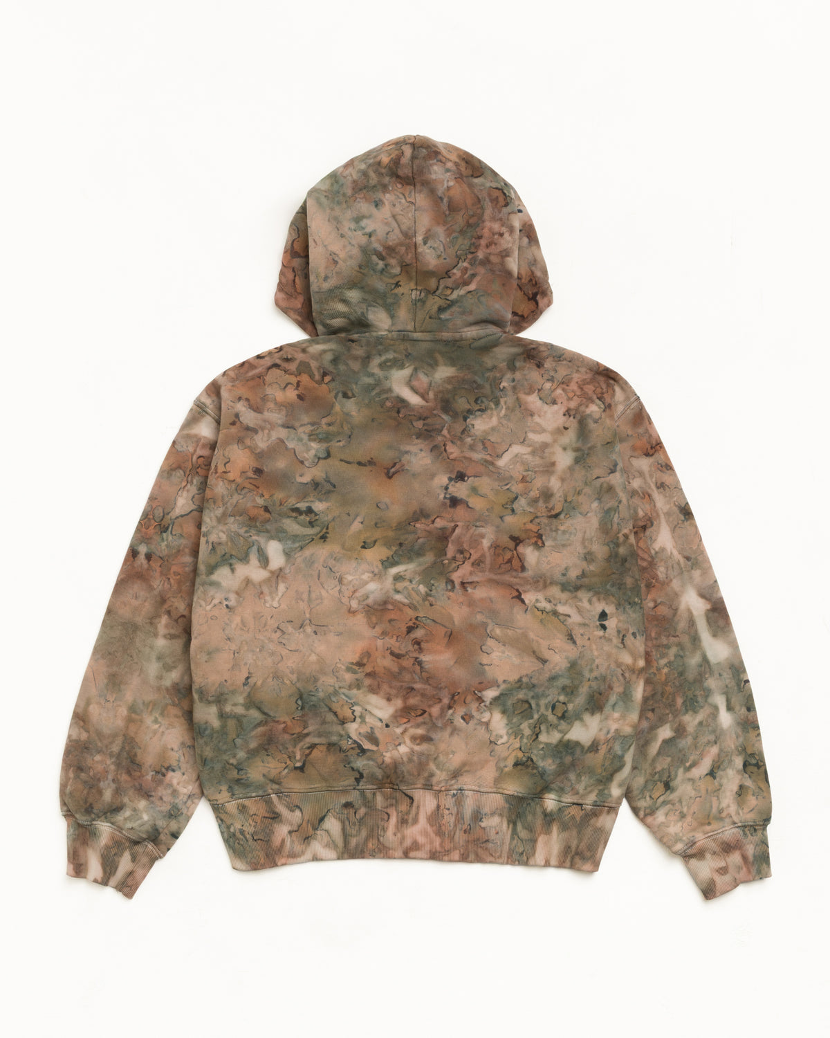 Camo Block Sport Zip Hood Unisex Long Sleeve In Brown Camo
