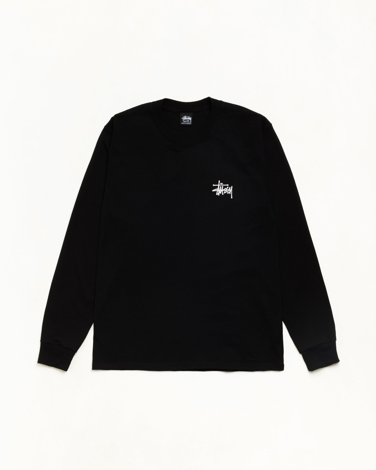 Basic Stussy Ls Tee Unisex Long Sleeve In Black