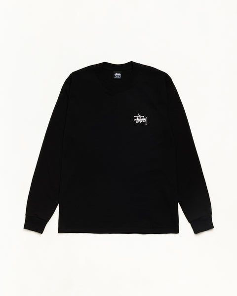 Basic Stussy Ls Tee Unisex Long Sleeve In Black