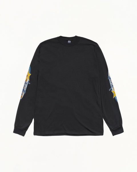 Two Star Pig. Dyed Ls Tee Mens Long Sleeve In Faded Black