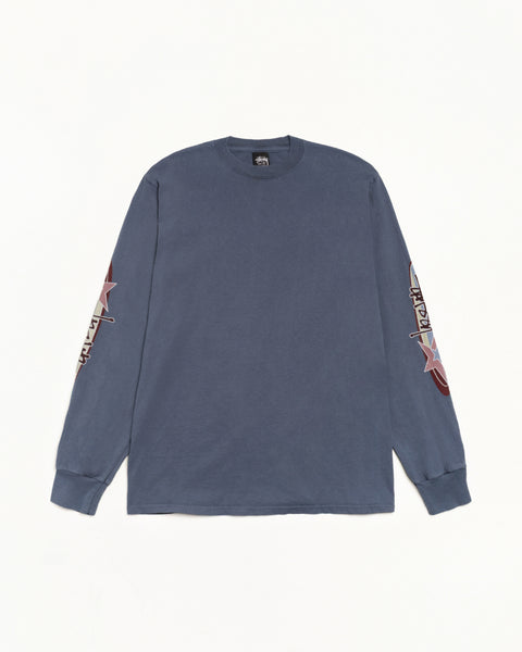 Two Star Pig. Dyed Ls Tee Mens Long Sleeve In Navy