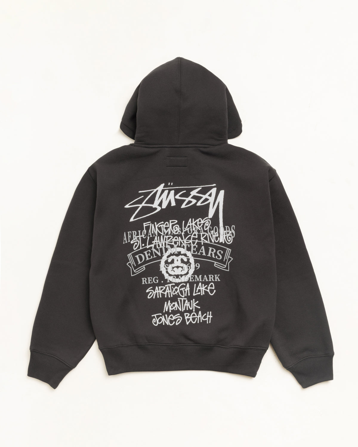 Stussy Tears Pullover Hoodie Unisex Long Sleeve In Black