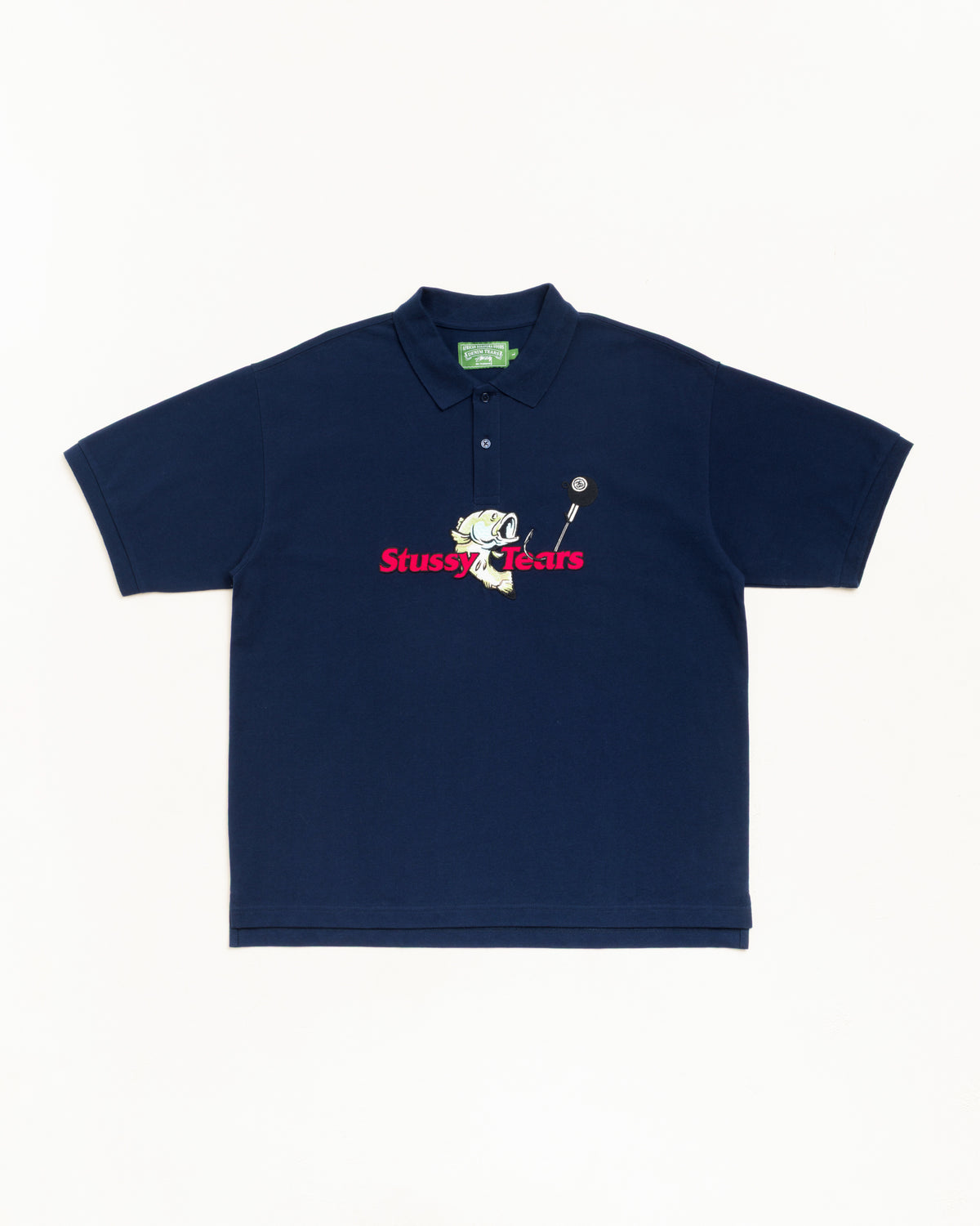 Stussy Tears Polo Unisex Short Sleeve In Navy