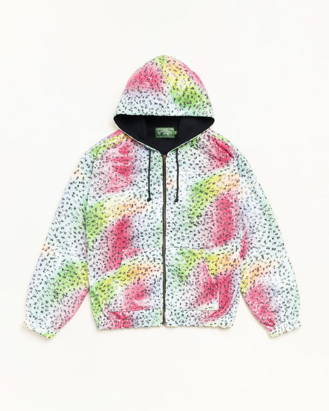Stussy Tears Sequin Zip Hoodie Unisex Long Sleeve In Multi